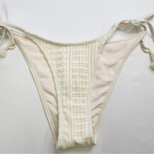 wild fable Cream Crochet Tie-Side Bikini Bottoms